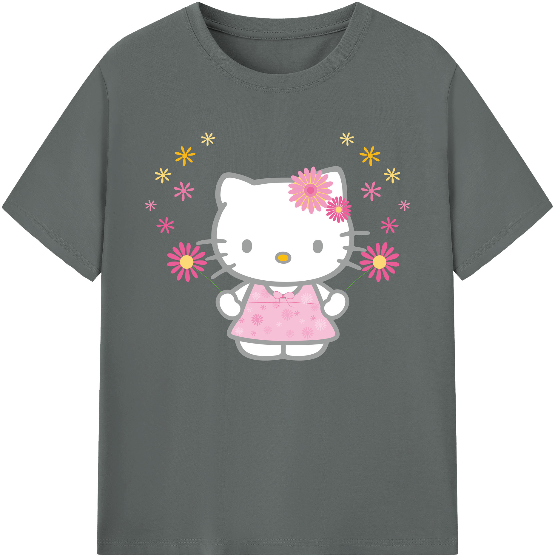 （画像用） Hello Kitty ハローキティ 綿100％ メンズ半袖Tシャツ｜肌触りやわらか＆通気性
